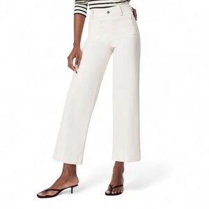 SPANX Cream Flare Wide-Leg Jeans